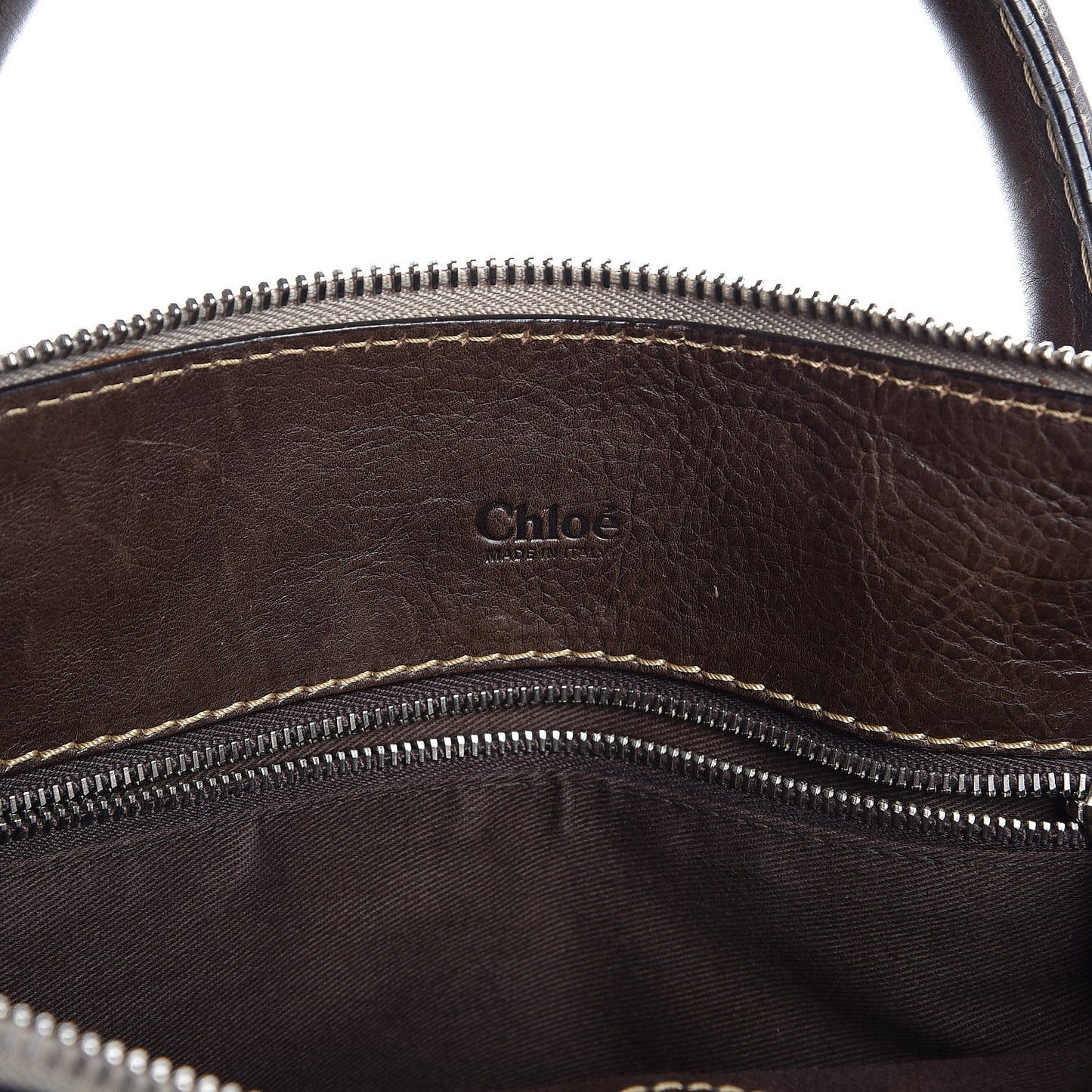 Calfskin Edith Satchel Brown