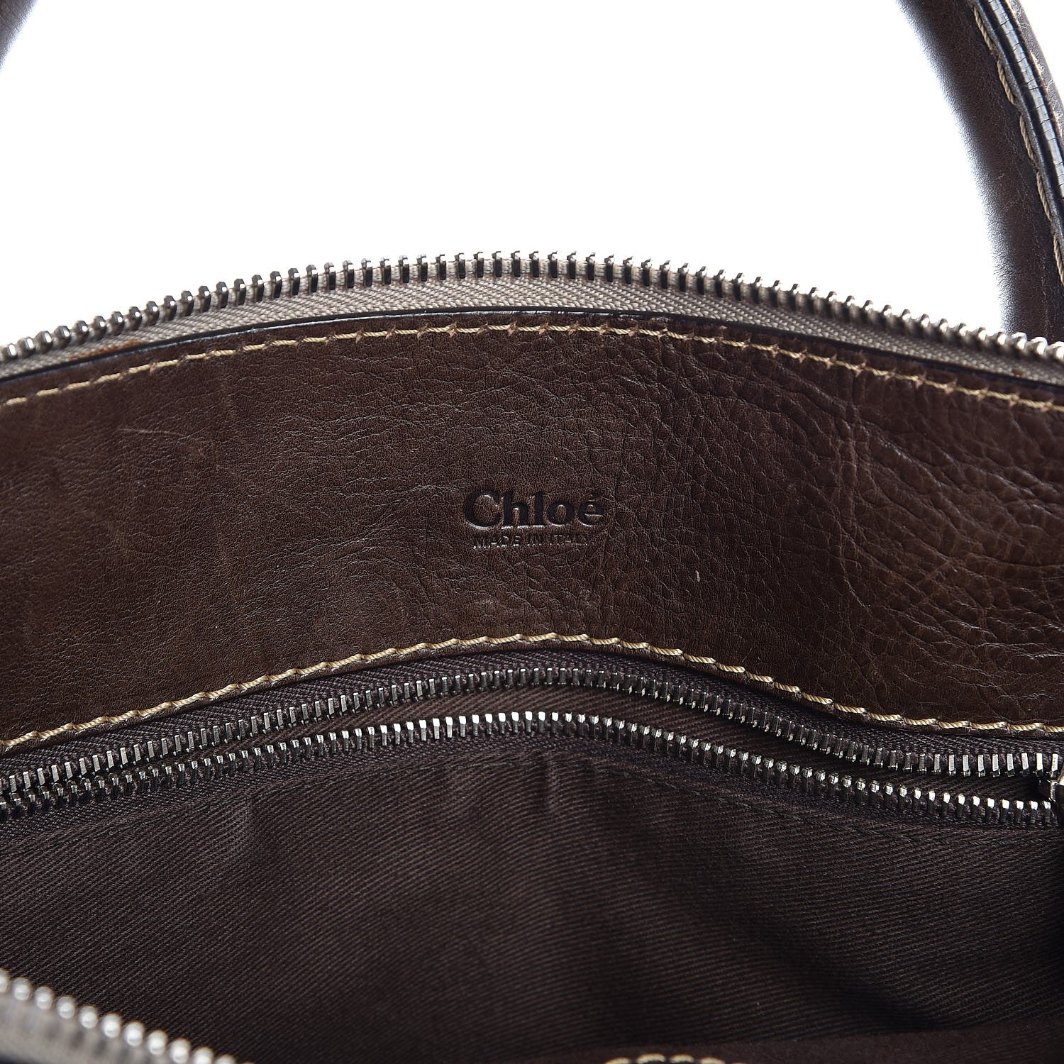 Chloe Calfskin Edith Satchel Brown 6 of 12