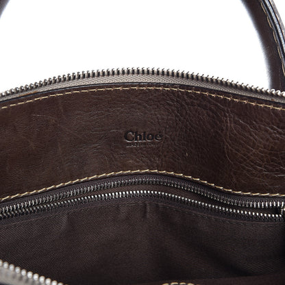 Chloe Calfskin Edith Satchel Brown 6 of 12