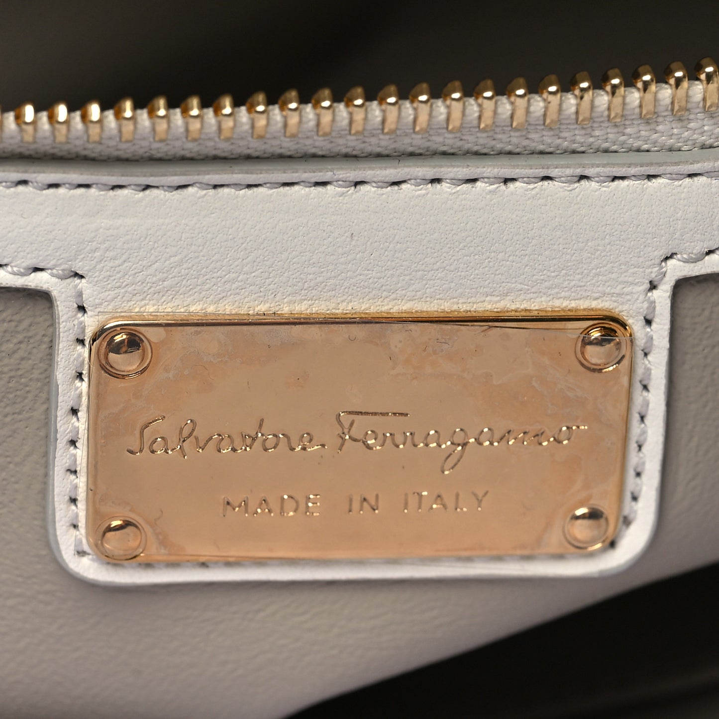 Calfskin Perforated Fiamma Bag White