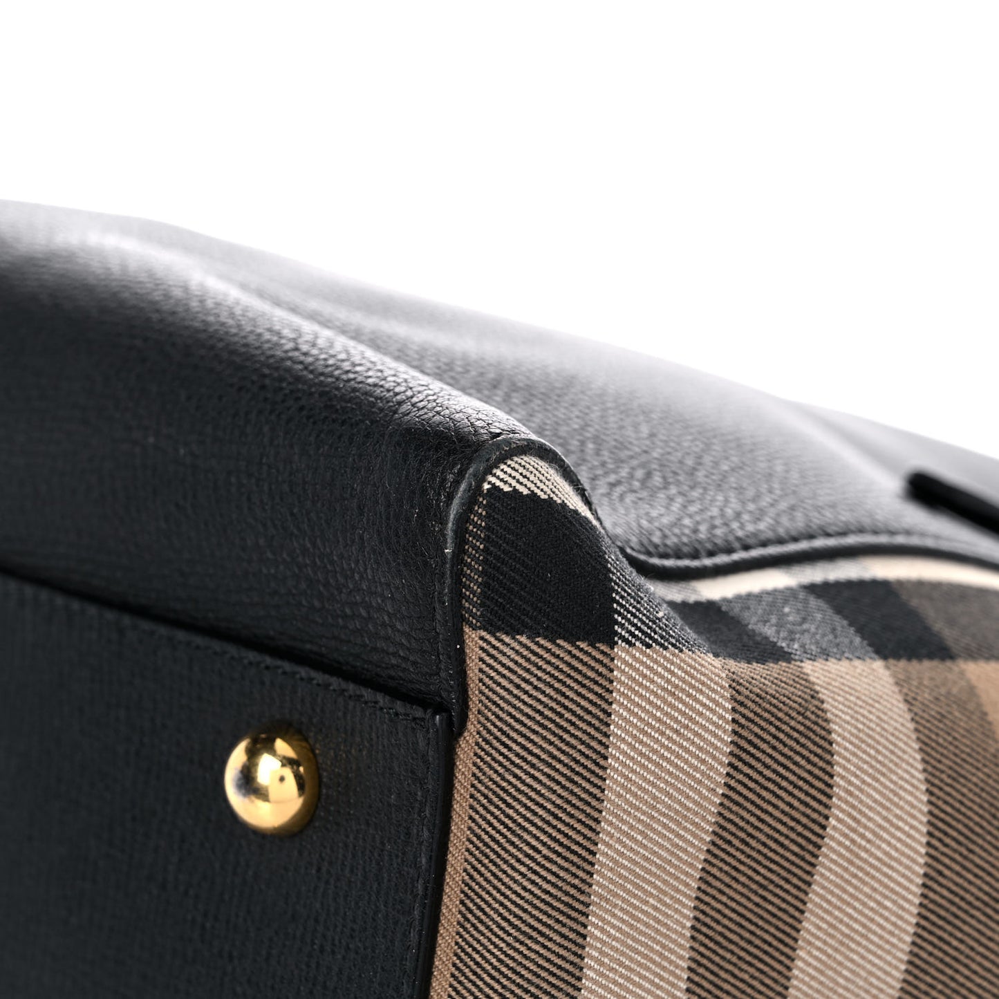 Grainy Calfskin House Check Small Canterbury Black