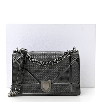 Christian Dior Metallic Patent Micro-Cannage Medium Diorama Flap Bag Onyx Black 13 of 13