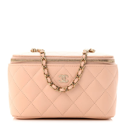 Chanel Caviar Quilted Small Vanity Case With Chain Light Beige 1 of 12