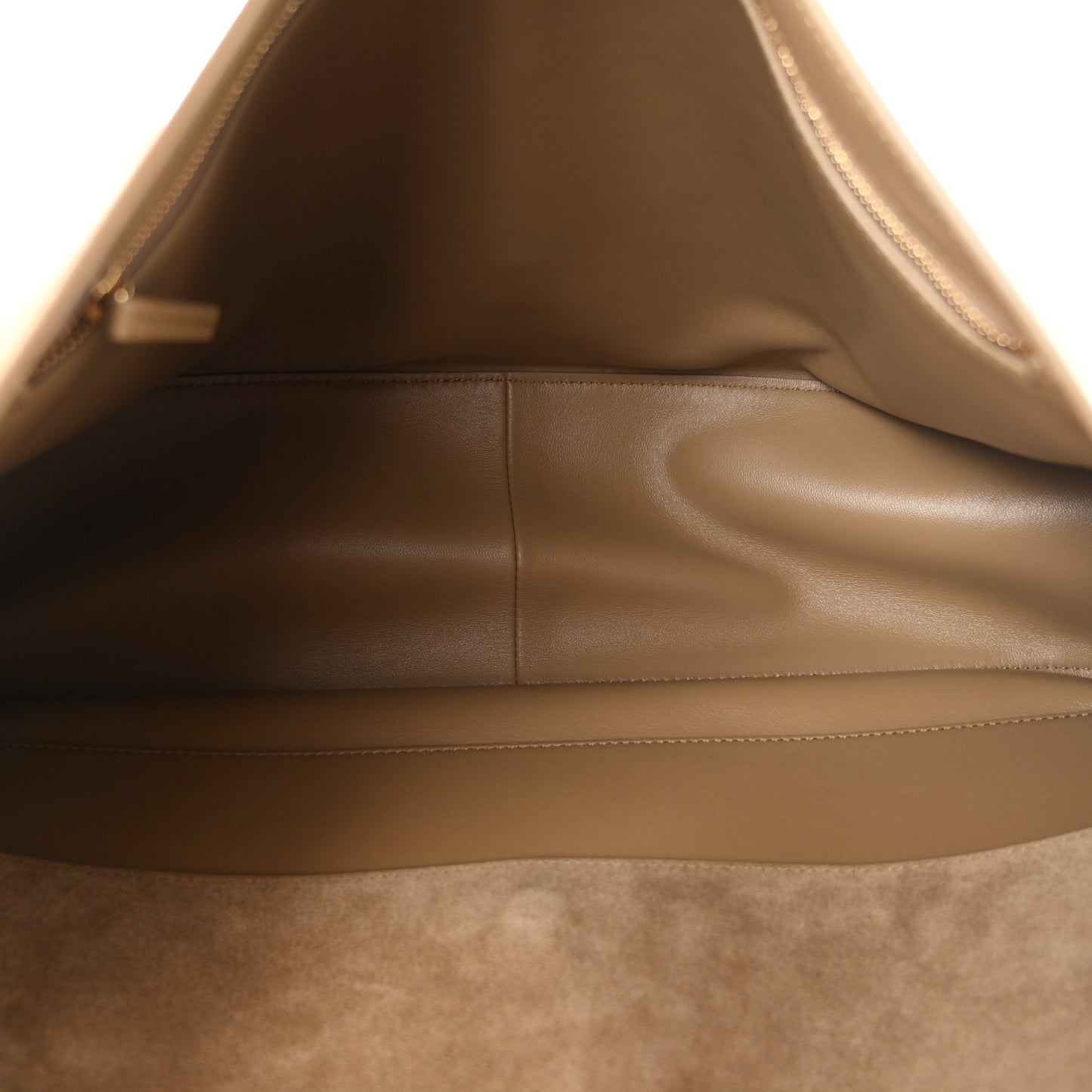 Suede Calfskin Souplissimo Maxi Flap Dark Beige
