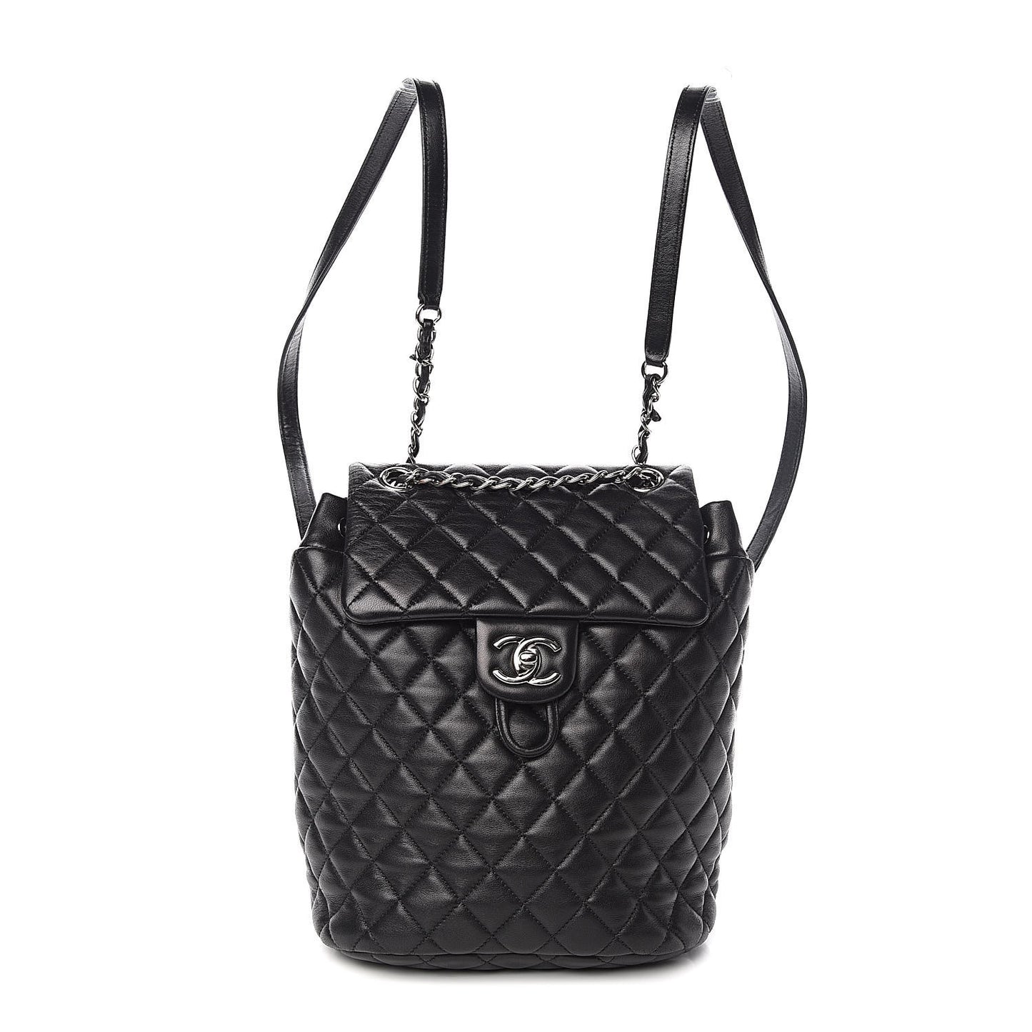 Lambskin Quilted Small Urban Spirit Backpack Black