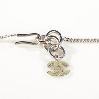 Chanel Crystal CC Clover Necklace Silver 4 of 6