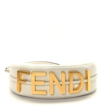Fendi Vitello Grace Matte Mini Fendigraphy Hobo Bag White Ice 4 of 9