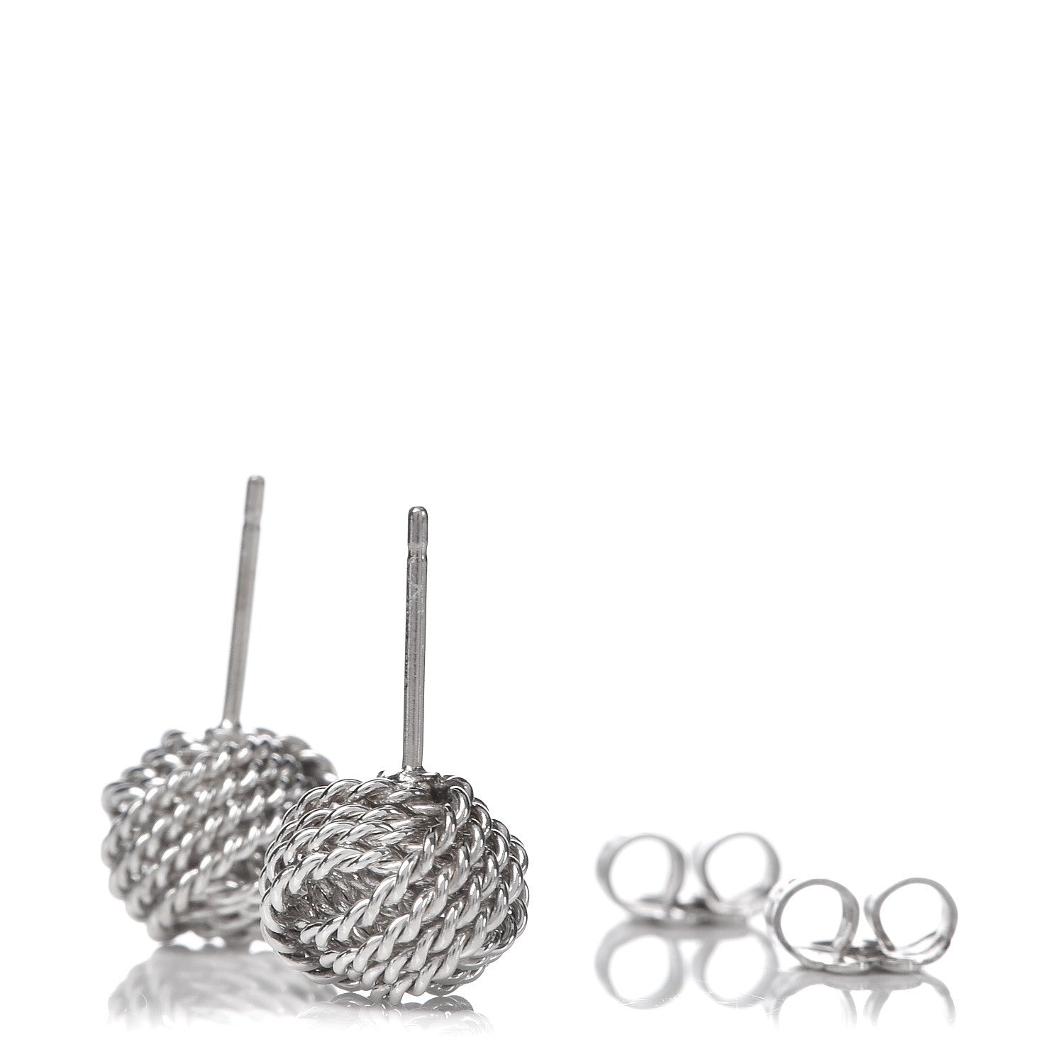 Tiffany Sterling Silver Twist Knot Earrings 3 of 4