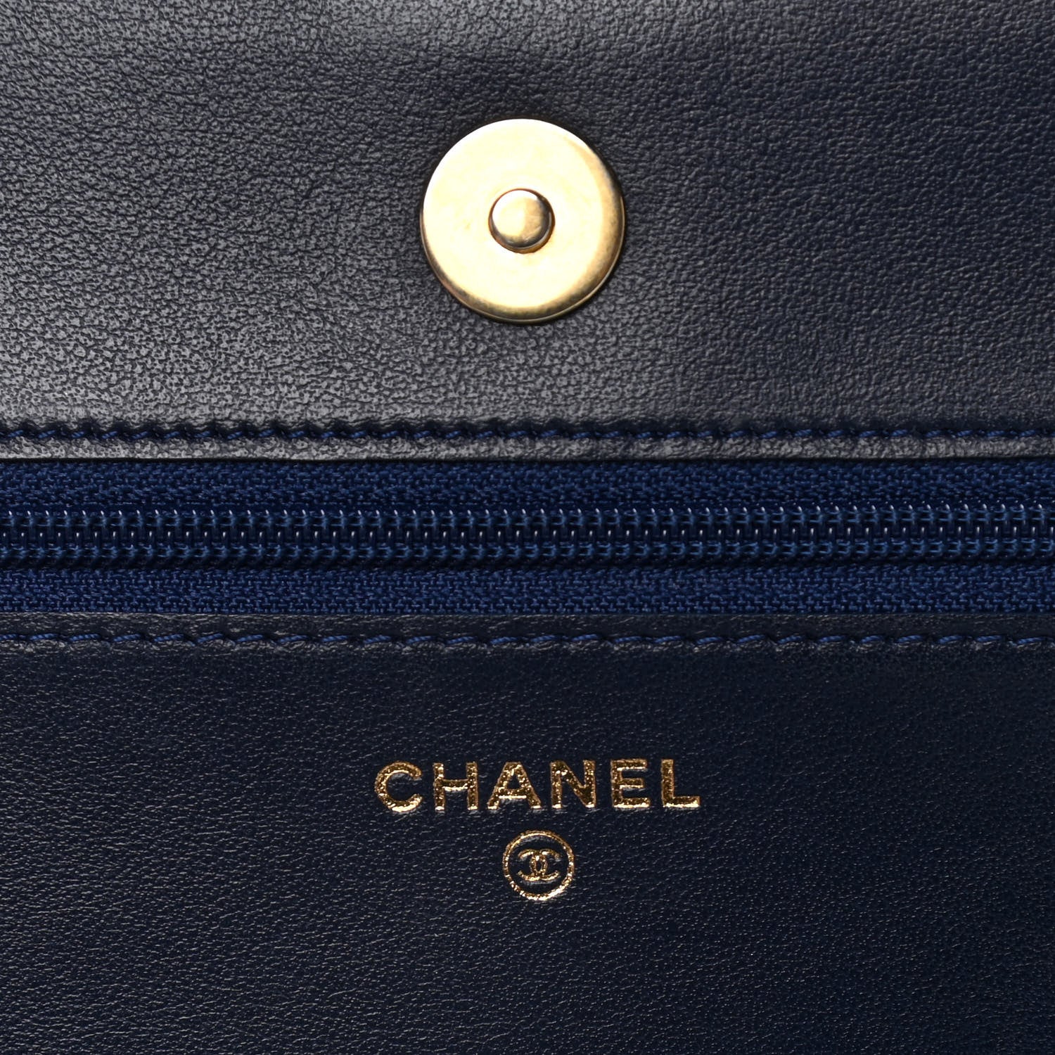 Chanel Caviar Quilted Boy Wallet On Chain WOC Navy 5 of 15