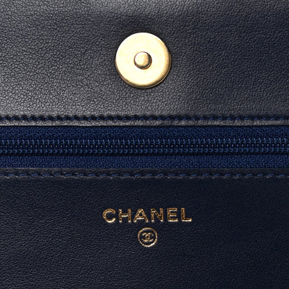 Chanel Caviar Quilted Boy Wallet On Chain WOC Navy 5 of 15