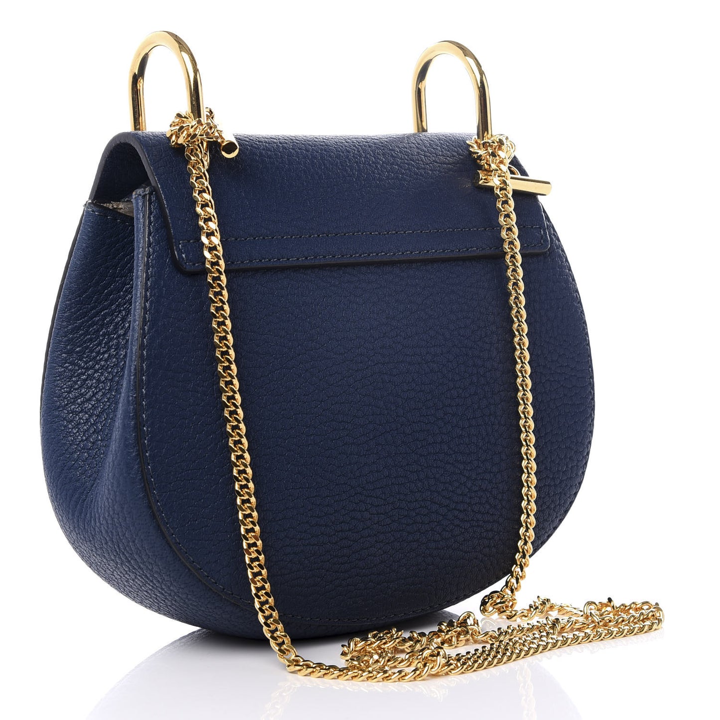 Grained Lambskin Mini Drew Shoulder Bag Royal Navy
