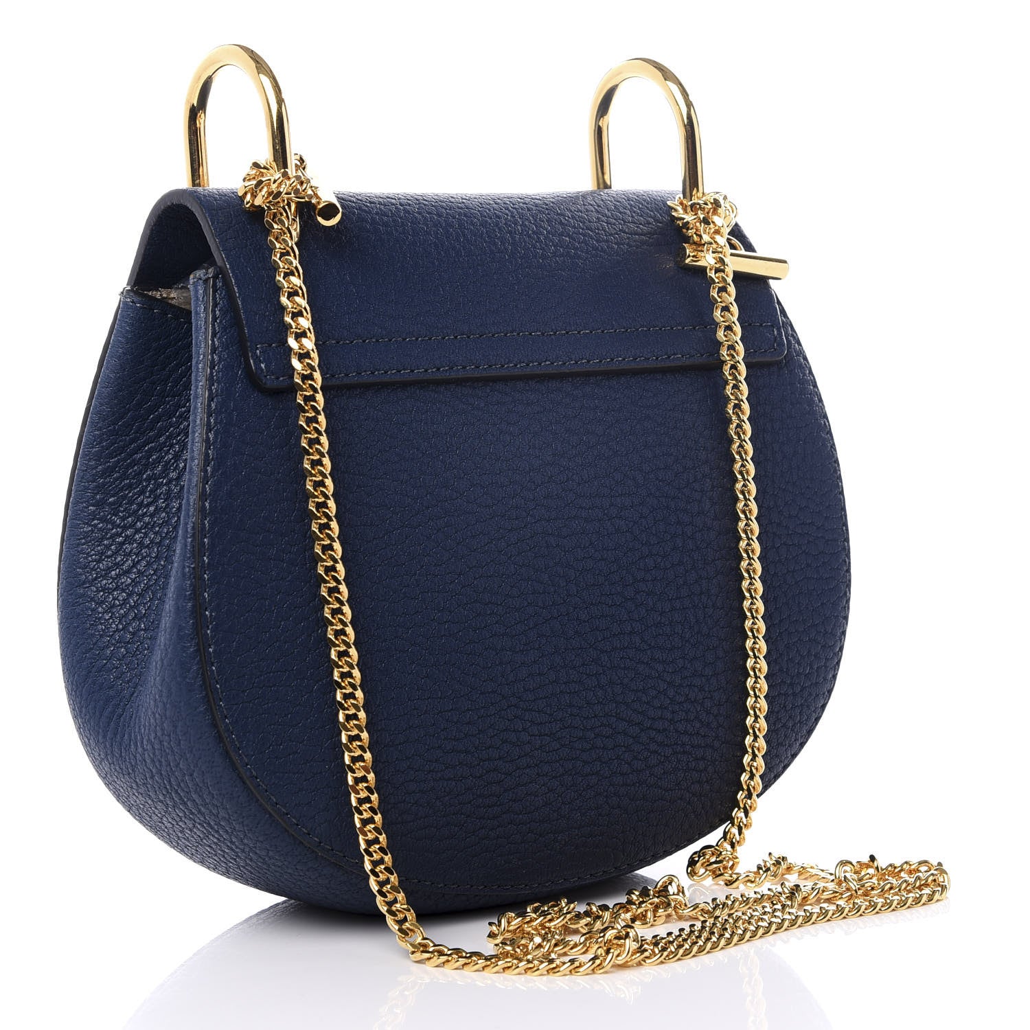 Chloe Grained Lambskin Mini Drew Shoulder Bag Royal Navy 2 of 8