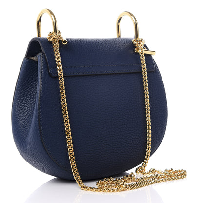 Chloe Grained Lambskin Mini Drew Shoulder Bag Royal Navy 2 of 8
