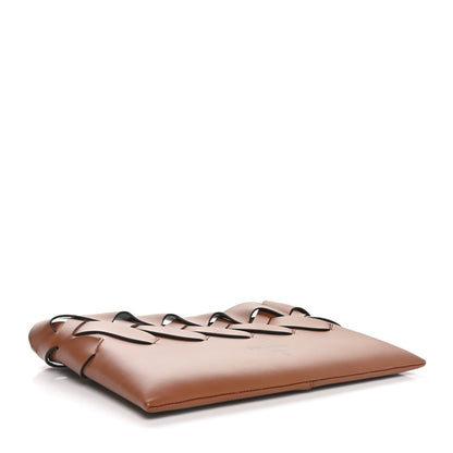 Prada Vitello Intreccio Tress Clutch Cognac Black 4 of 11