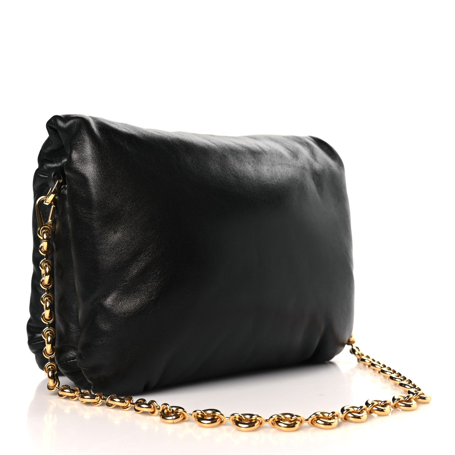 Lambskin Small Goya Puffer Bag Black