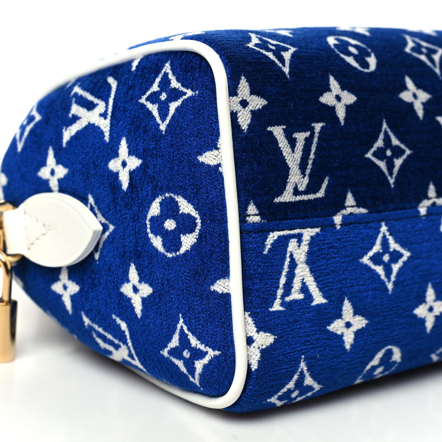 Jacquard Velvet Monogram LV Match Speedy Bandouliere 20 Blue