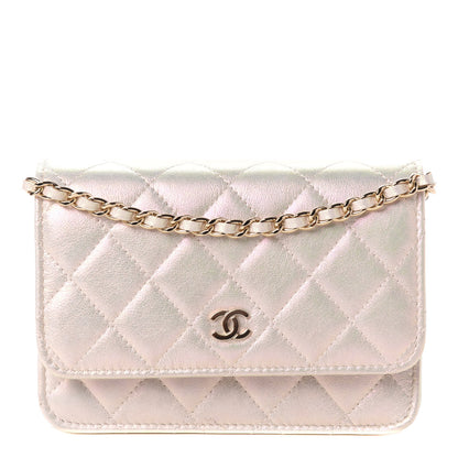 Chanel Iridescent Lambskin Quilted Mini Wallet On Chain WOC Ivory 1 of 10