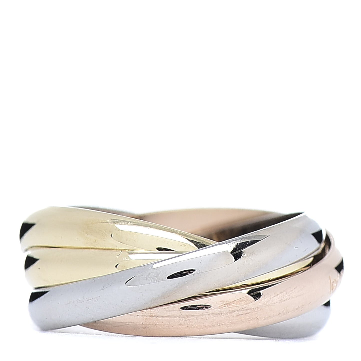18K Pink Yellow White Gold Les Must De Trinity Five Band Ring 51 5.75