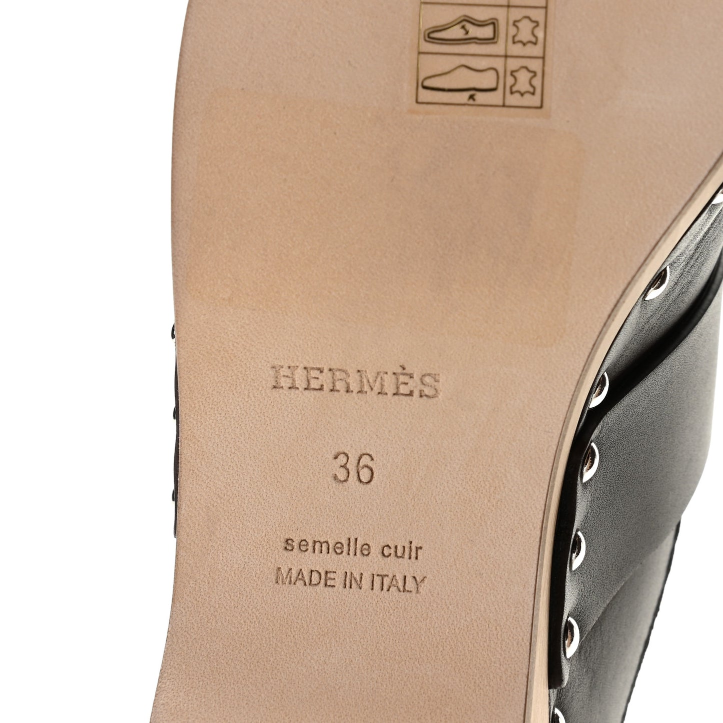 Calfskin Calya Mules 36 Cafe