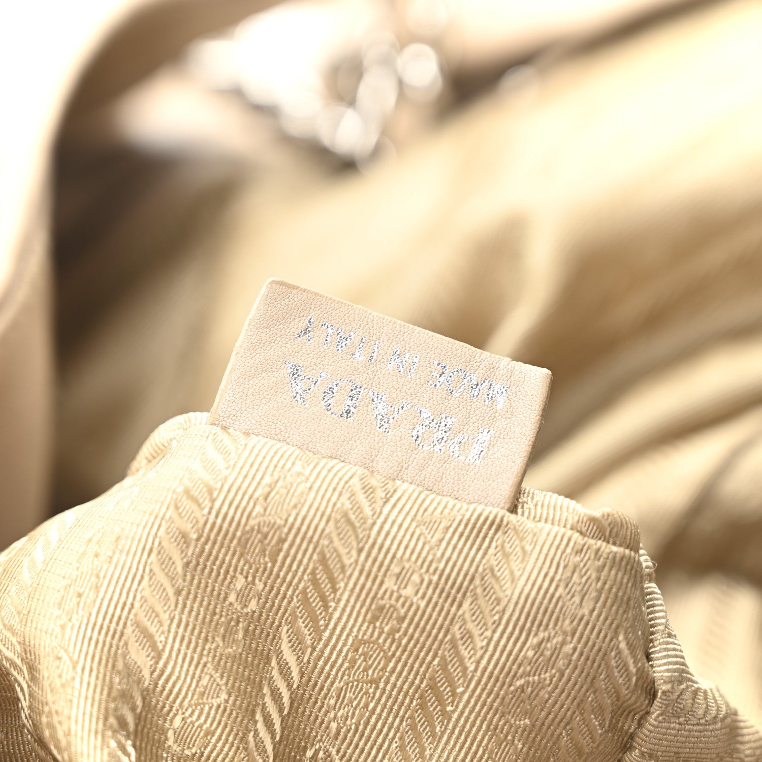 Prada Soft Calf Chain Tote Beige 7 of 10