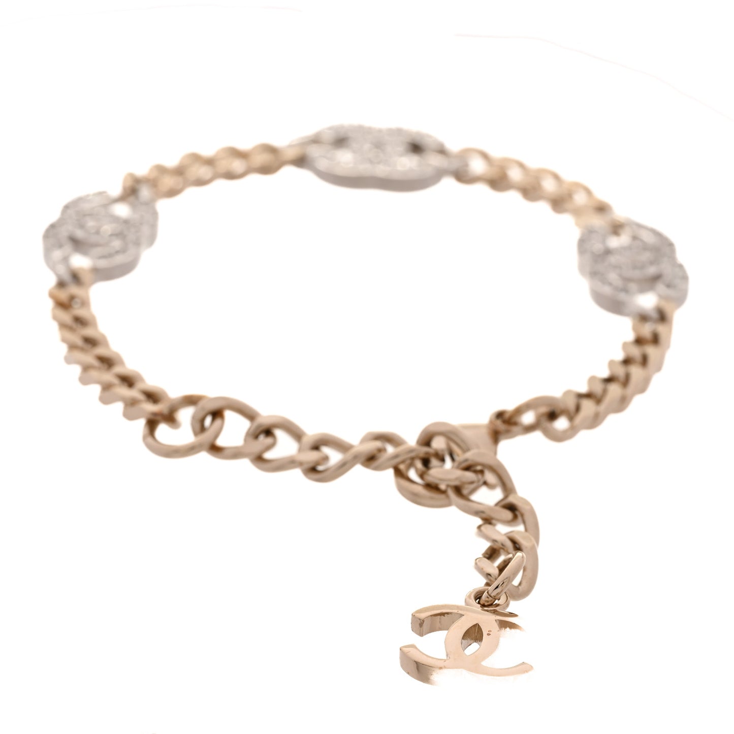 Crystal CC Chain Bracelet Gold Silver