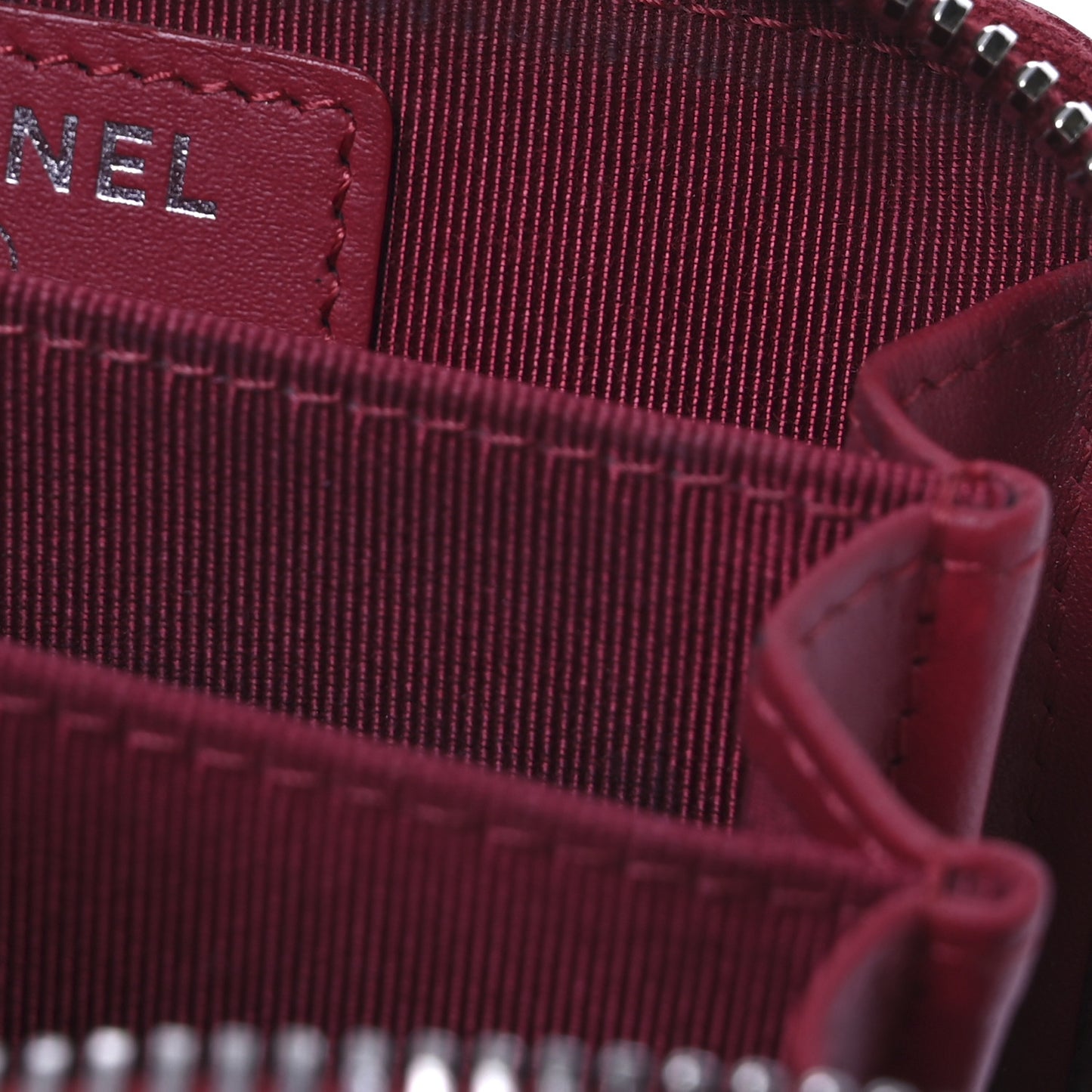 Caviar Quilted Zip Coin Purse Red