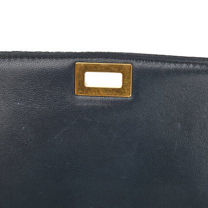 Celine Box Calfskin Medium Classic Box Flap Bag Navy 10 of 13