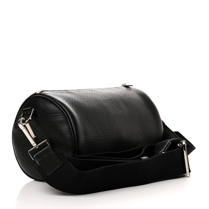 Christian Dior HOMME Grained Calfskin Mens Roller Pouch Black 3 of 10