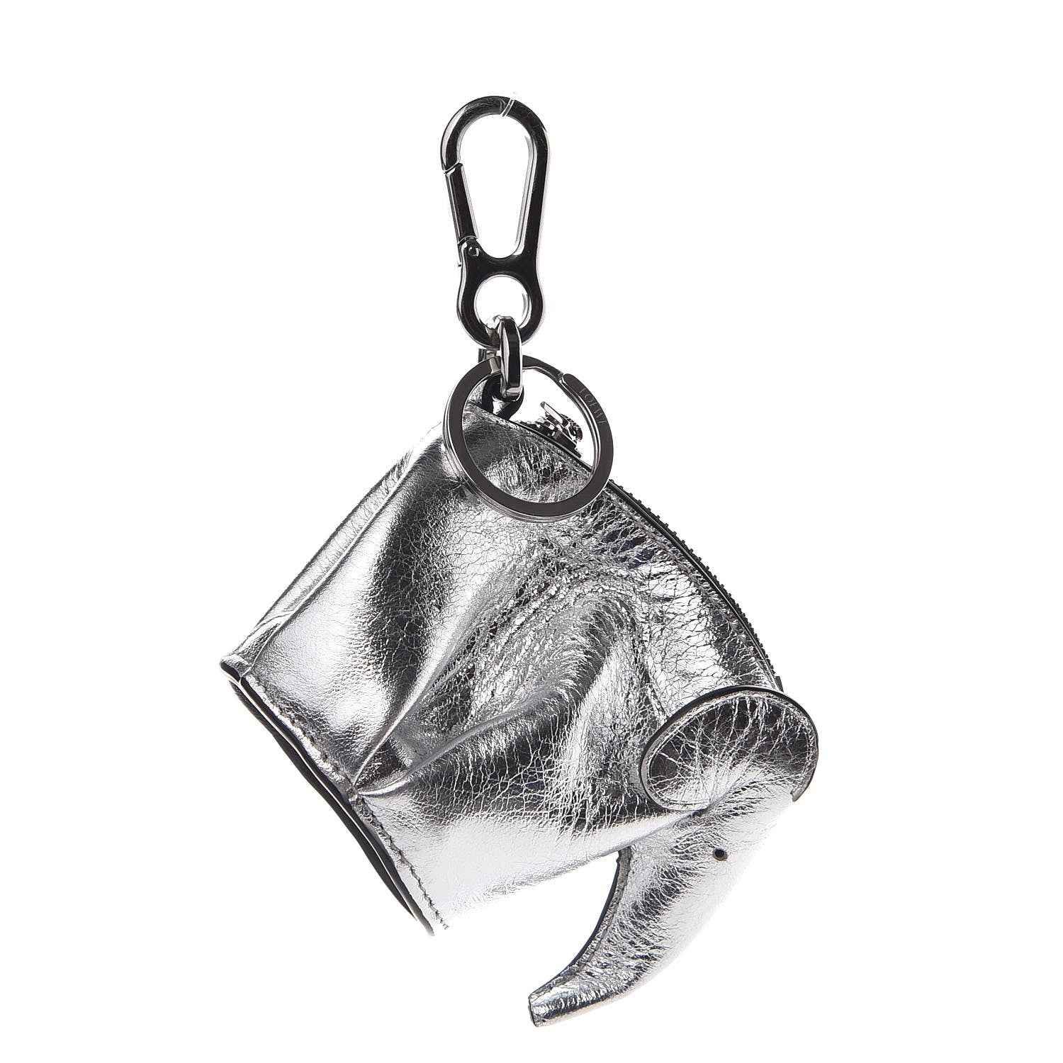 Loewe Metallic Calfskin Mini Elephant Coin Purse Silver 1 of 4