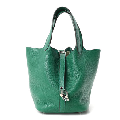 Hermes Taurillon Clemence Picotin Lock 18 PM Vert Jade 1 of 10