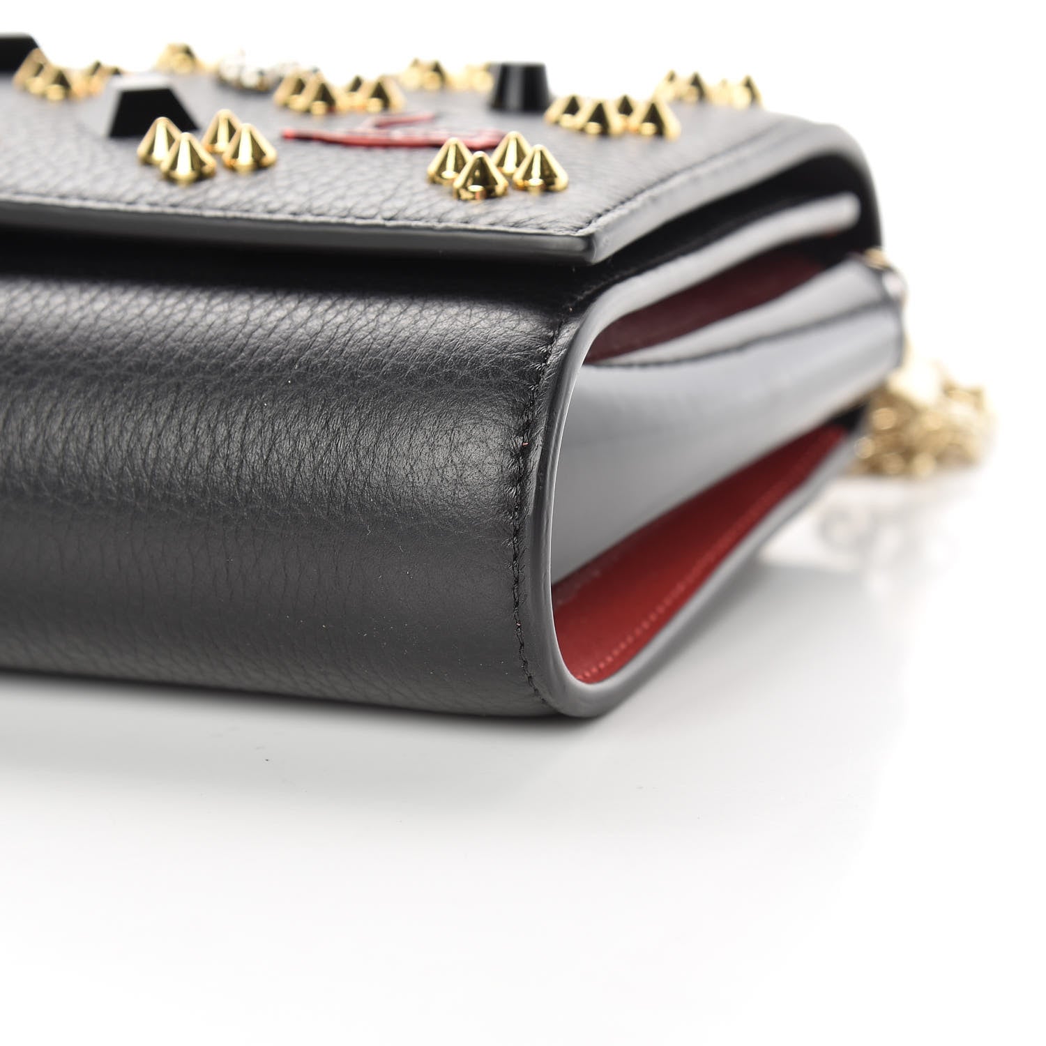 Christian Louboutin Calfskin Spikes Loubinthesky Paloma Clutch Black Multimetal 10 of 12