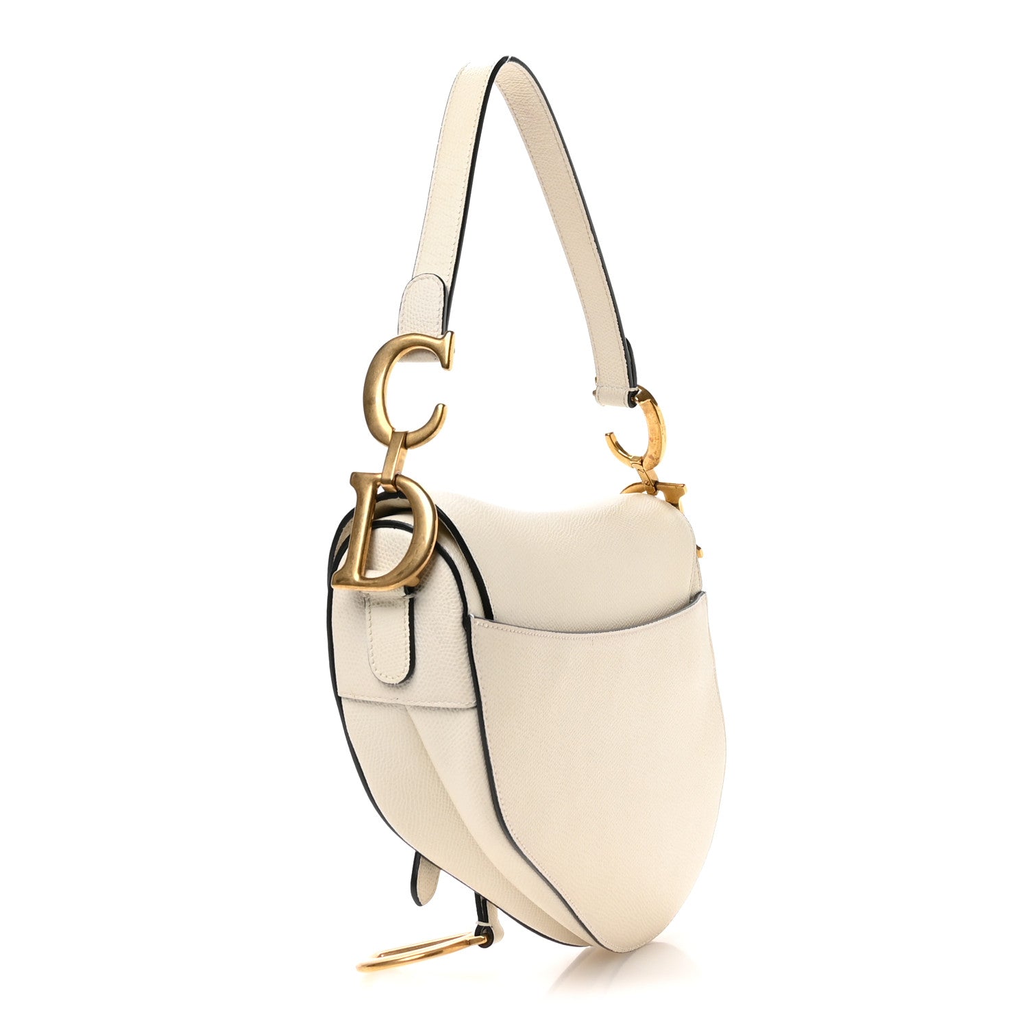 Christian Dior Grained Calfskin Saddle Bag White 3 of 11