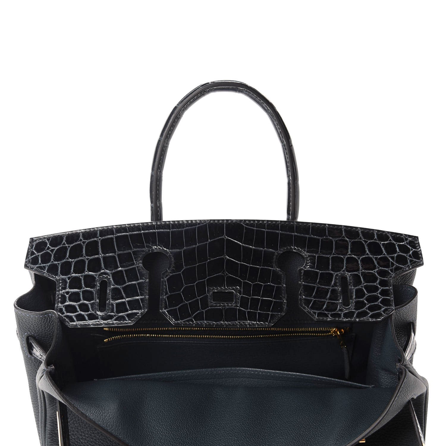 Hermes Togo Shiny Niloticus Crocodile Birkin Touch 30 Vert Rousseau 11 of 36