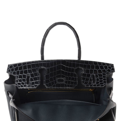 Hermes Togo Shiny Niloticus Crocodile Birkin Touch 30 Vert Rousseau 11 of 36