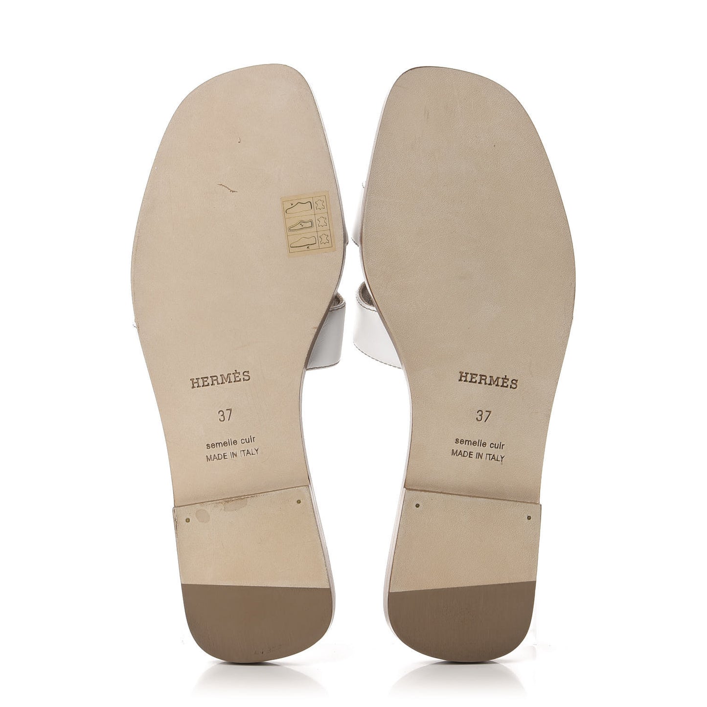 Box Calfskin Oran Sandals 37 White