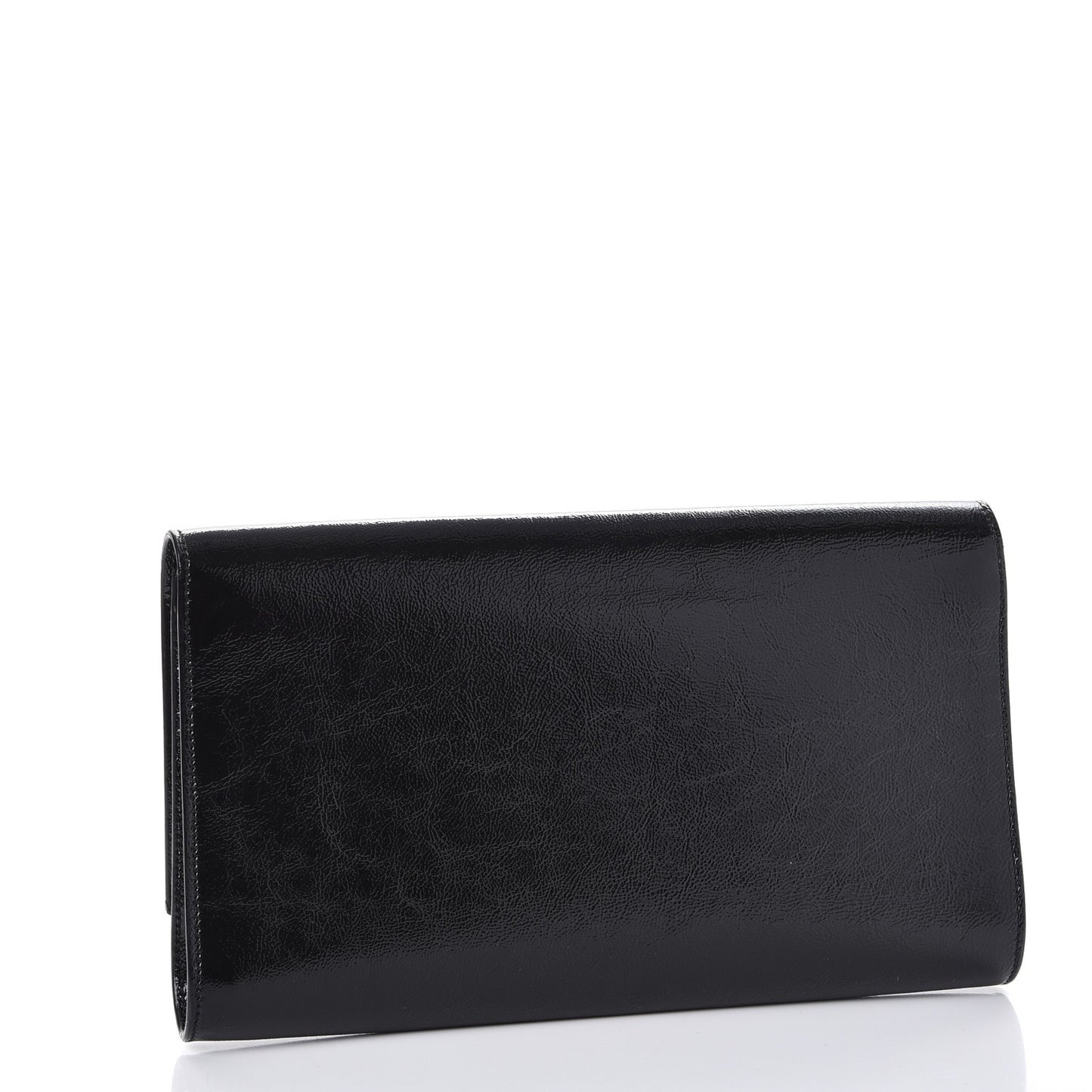 Textured Patent Monogram Large Belle De Jour Clutch Black