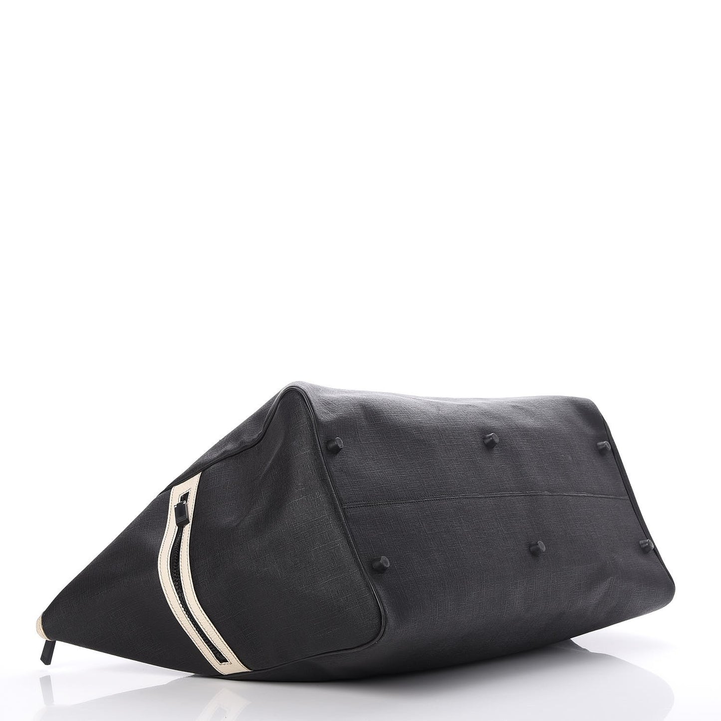 Coated Canvas Large Trademark Logo Travel Tote Black