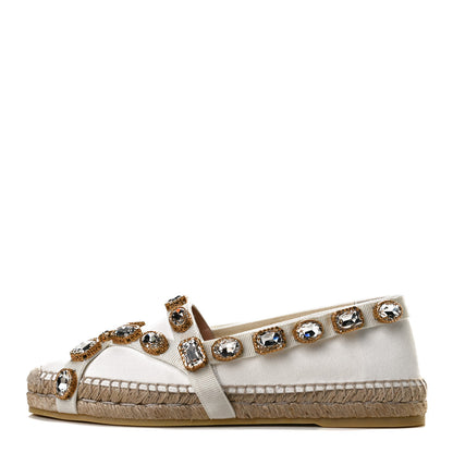 Gucci Canvas Crystal Embellished Espadrilles 39 Great White 1 of 11
