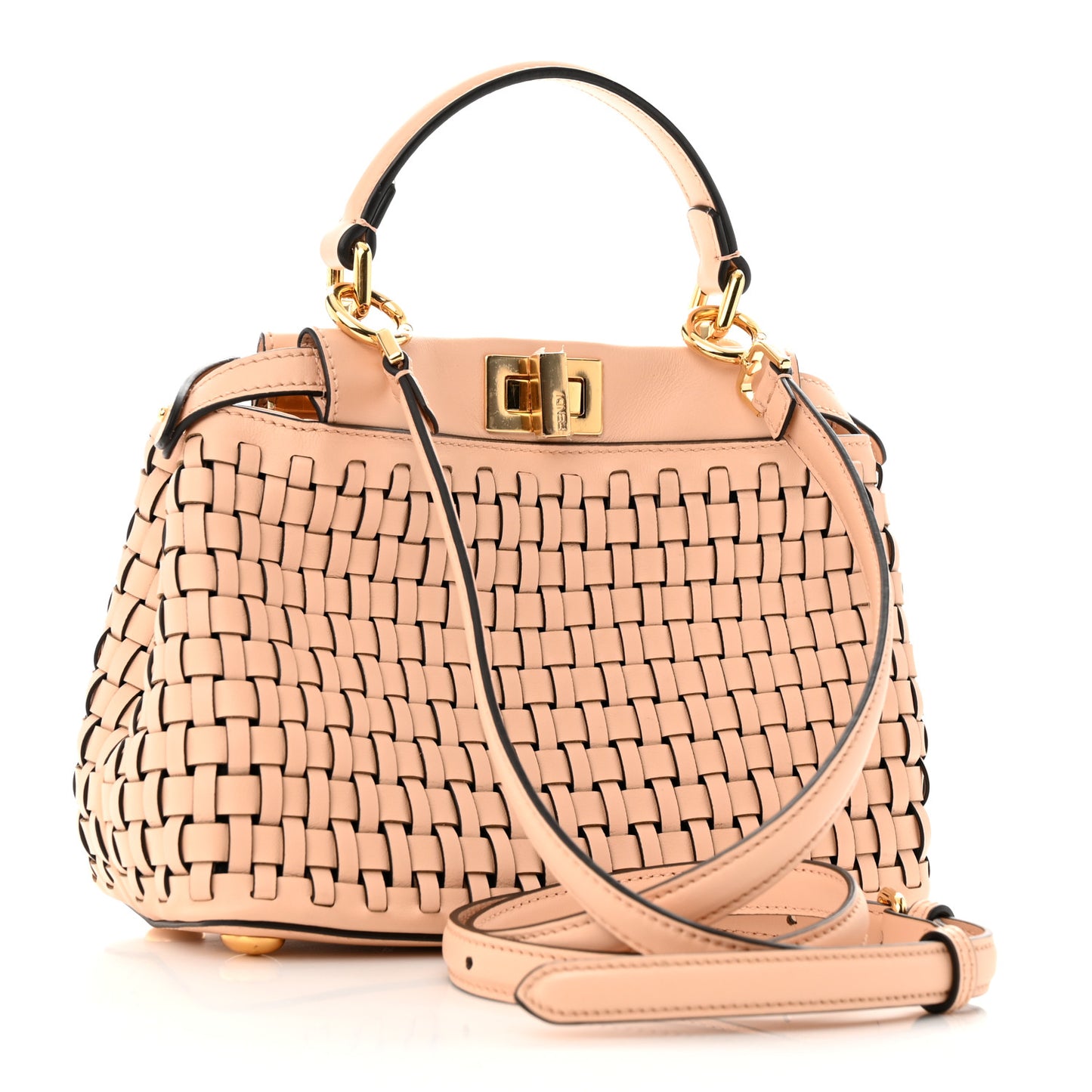 Vitello Grace Intreccio Mini Peekaboo Iconic Satchel Light Rose