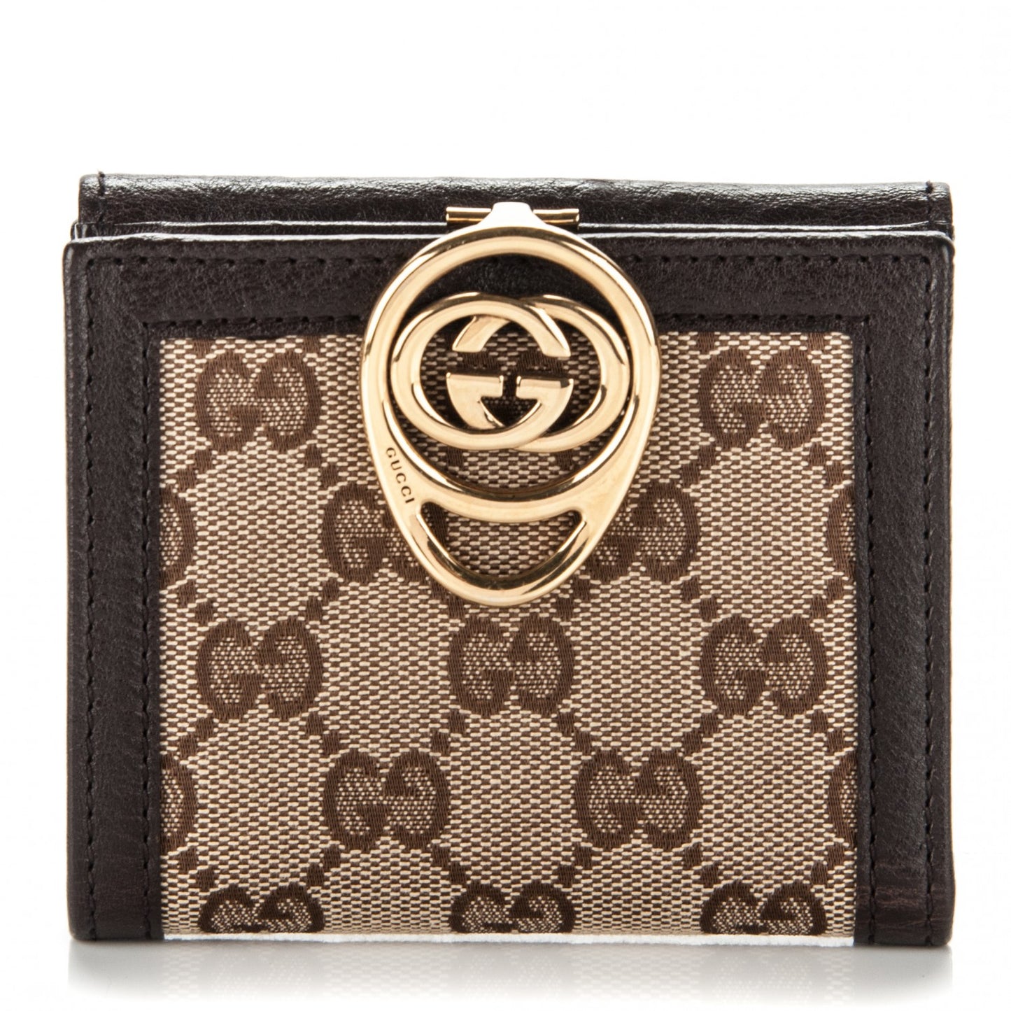 Monogram Interlocking Icon French Flap Wallet Dark Brown
