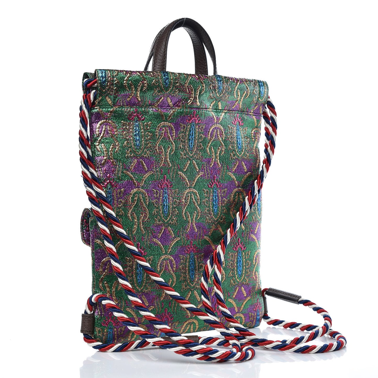 Brocade Animalier Bow Drawstring Backpack Multicolor
