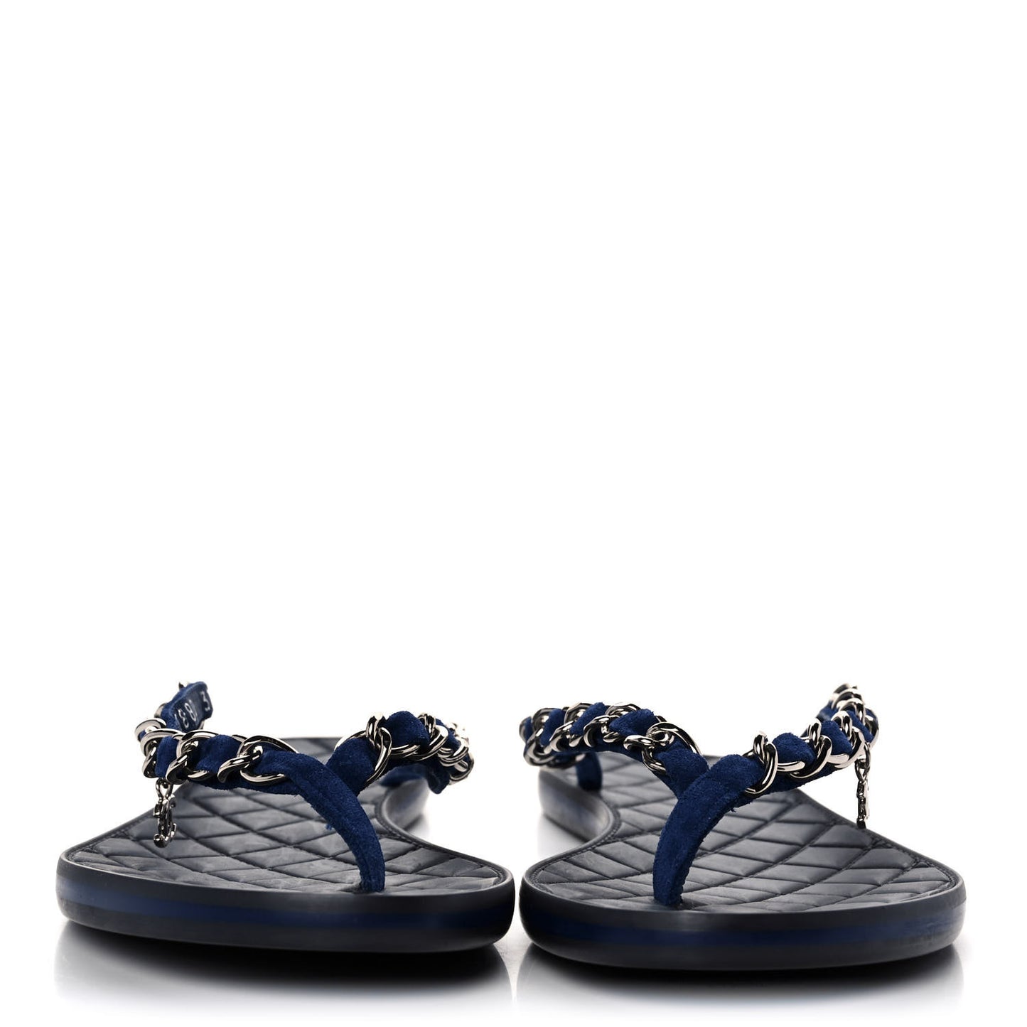 Cotton Terrycloth Thong Sandals 37 Blue