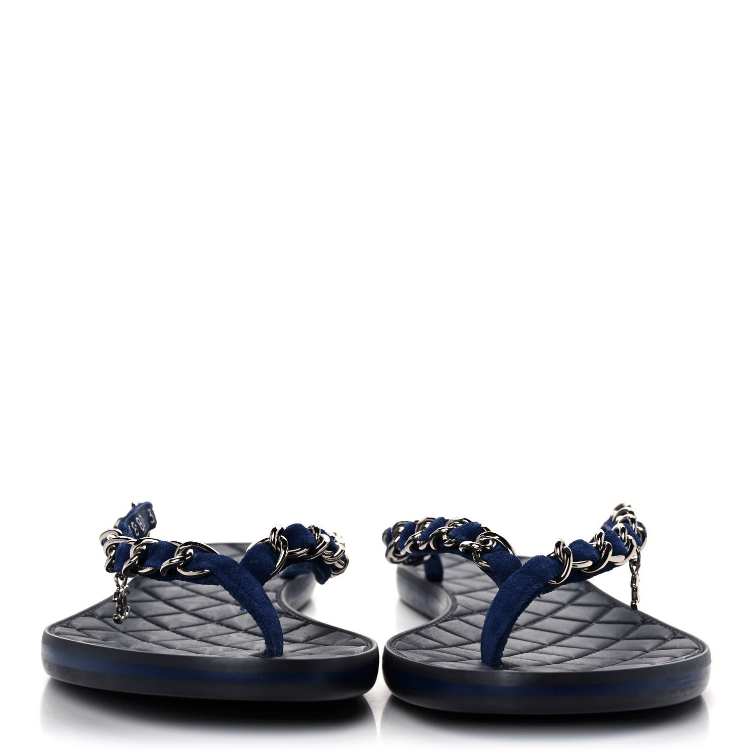 Chanel Cotton Terrycloth Thong Sandals 37 Blue 2 of 9