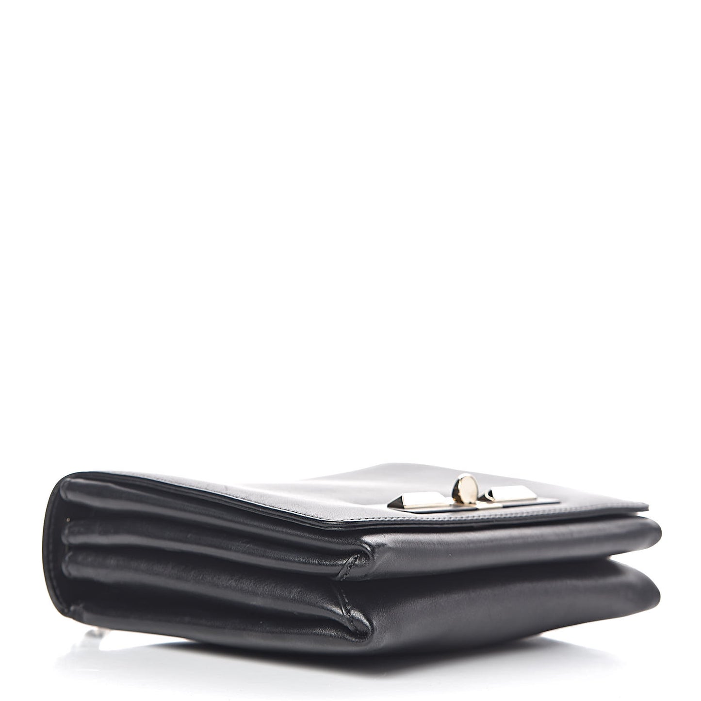 Vitello Flap Accordion Shoulder Flap Black