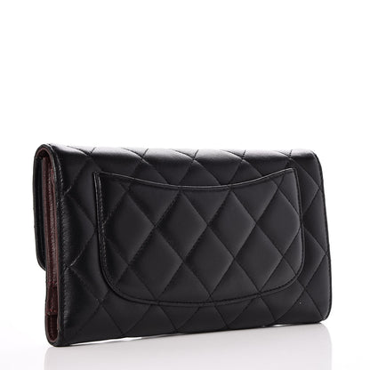 Chanel Lambskin Quilted Large Flap Wallet Black 3 of 9
