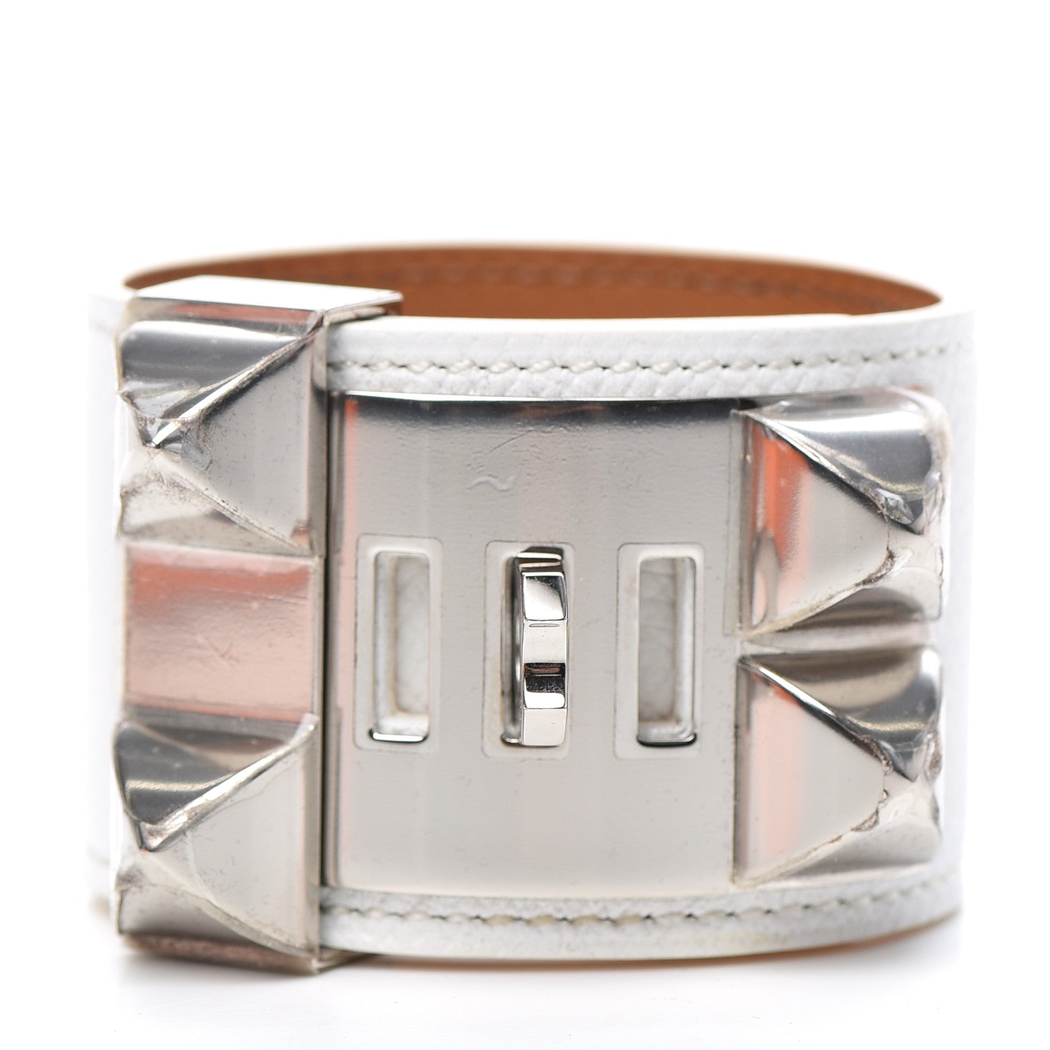 Hermes Epsom Collier de Chien CDC Bracelet S White 3 of 6