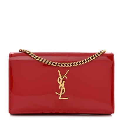 Saint Laurent Patent Calfskin Monogram Kate Wallet On Chain Rouge Eros 1 of 10