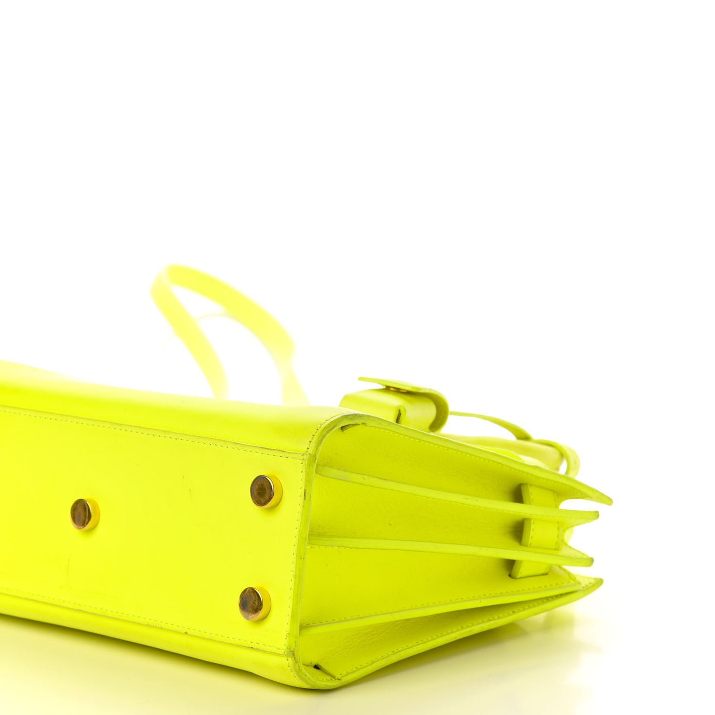 Calfskin Nano Sac De Jour Neon Yellow