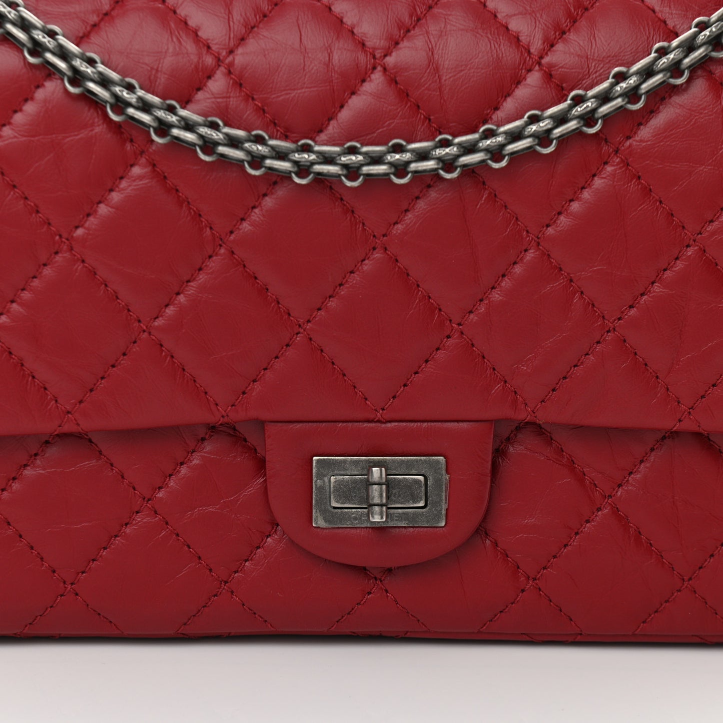 Aged Calfskin Quilted 2.55 Reissue 226 Flap Dark Red