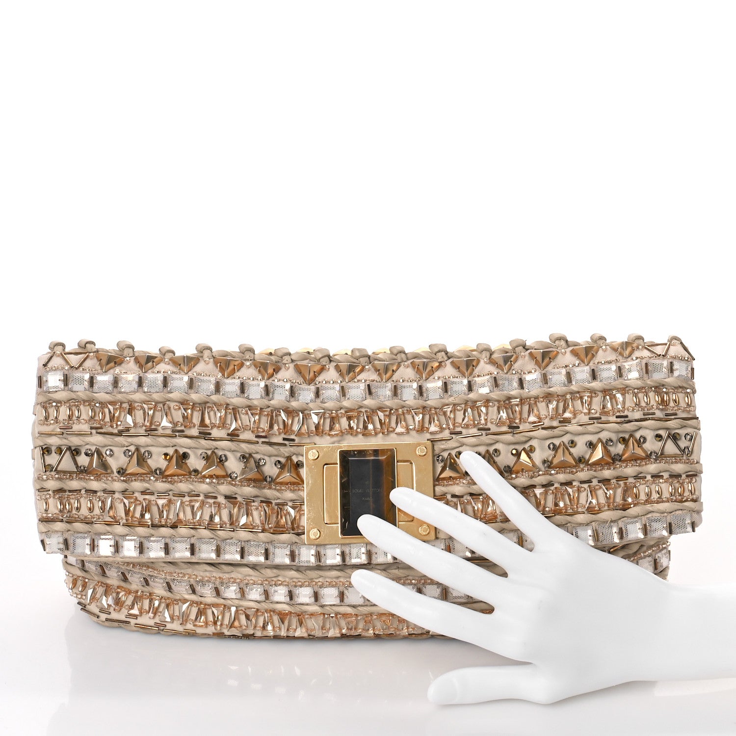 Louis Vuitton Canvas Crystal Embellished Altair Clutch 2 of 9